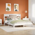 vidaXL Lit bibliothèque sans matelas blanc 180x200 cm bois pin massif