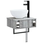 vidaXL Basin de lavage mural Sonoma gris 40 x 35 x 39 cm