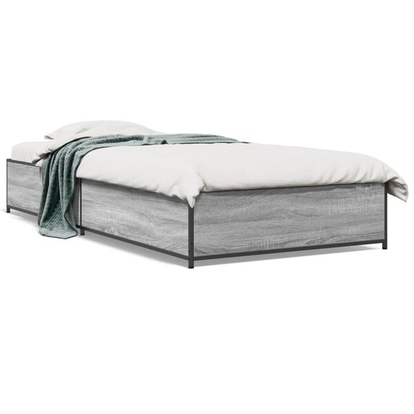 vidaXL Cadre de lit sans matelas sonoma gris 90x200 cm