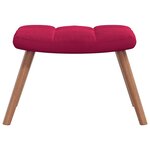 vidaXL Chaise à bascule avec repose-pied Rouge bordeaux Velours