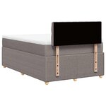 vidaXL Sommier à lattes de lit avec matelas taupe 120x190 cm tissu