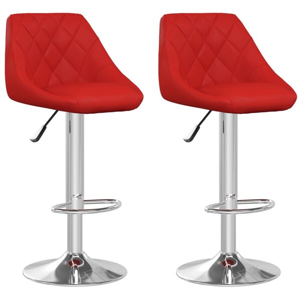 vidaXL Tabourets de bar lot de 2 rouge bordeaux similicuir