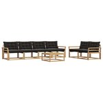 vidaXL Ensemble de canapés d'extérieur 7 pc Blanc et noir