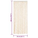 vidaXL Rideau anti-mouches beige et blanc 56x200 cm chenille