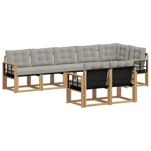 vidaXL Ensemble de canapés d'extérieur 8 Pièces Blanc et gris clair