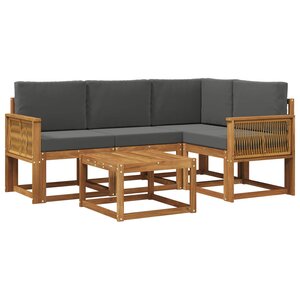 vidaXL Ensemble de canapés d'extérieur 5 pc Naturel et Anthracite