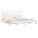 vidaXL Cadre de lit blanc 120x200 cm bois de pin massif