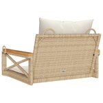 vidaXL Balancelle avec coussins beige 63x62x40 cm résine tressée