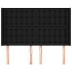 vidaXL Tête de lit avec oreilles Noir 147x16x118/128 cm Tissu