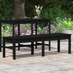 vidaXL Banc de jardin à 2 places noir 159 5x44x45cm bois massif de pin