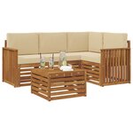 vidaXL Ensemble de canapés d'extérieur 5 Pièces Naturel et Beige