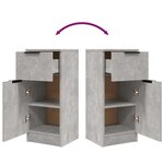 vidaXL Buffet Gris béton 30x30x70 cm Bois d'ingénierie