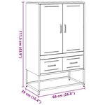 vidaXL Buffet haut vert olive 68x39x111 5 cm acier laminé à froid