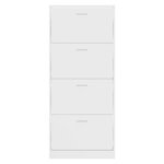 vidaXL Armoire à chaussure Blanc brillant 63x24x147 cm Bois ingénierie