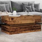 vidaXL Table basse avec lumières LED vieux bois 90x50x40 cm