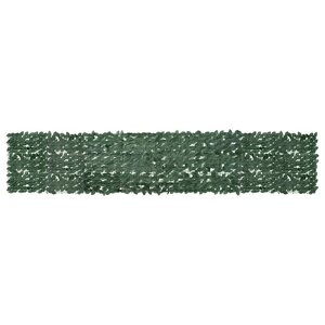 vidaXL Écran de balcon avec feuilles vert foncé 400x75 cm
