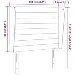 vidaXL Tête de lit avec oreilles Crème 103x23x118/128 cm Tissu