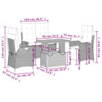 vidaXL Ensemble à manger de jardin coussins 4 Pièces beige résine tressée