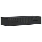 vidaXL Table d'appoint murale Noir 87 5 x 34 5 x 17 cm