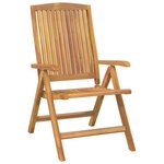 vidaXL Chaises de jardin inclinables lot de 2 et coussins teck massif