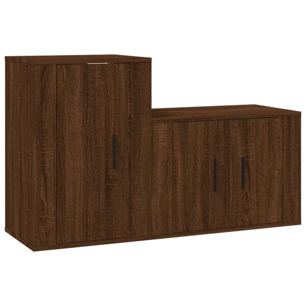 vidaXL Ensemble de meubles TV 2 Pièces Chêne marron Bois d'ingénierie