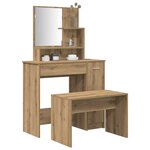 vidaXL Ensemble de coiffeuse chêne artisanal bois ingénierie