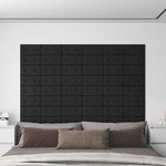 vidaXL Tête de lit murale 12 Pièces Noir 30 x 15 cm Simili cuir