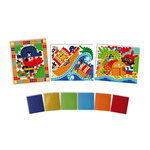 Jeu créatif - Gommettes mosaïque - 3 modèles - Pirate - Dès 5 ans - Janod
