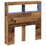 vidaXL Armoire tête de lit avec LED vieux bois 100x17x102 cm