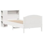 vidaXL Lit bibliothèque sans matelas blanc 90x200cm bois de pin massif