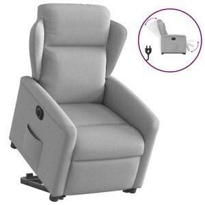 vidaXL Fauteuil inclinable électrique gris nuage tissu