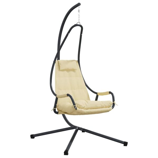 vidaXL Chaise suspendue Pliant Manuel Beige 94 x 107 x 196.5 cm Acier