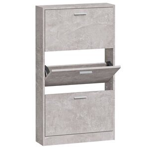 vidaXL Armoire à chaussures Gris béton 59x17x108 cm Bois d'ingénierie