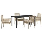 vidaXL Ensemble de salle à manger pour jardin 5 Pièces Beige Poly rotin