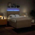 vidaXL Sommier à lattes de lit avec matelas Crème 160x200 cm Tissu