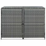 vidaXL Abri de poubelle double Résine tressée Anthracite 148x77x111cm