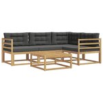 vidaXL Ensemble de canapés d'extérieur 5 Pièces Blanc et anthracite