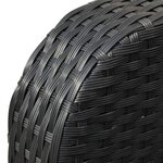 vidaXL Salon de jardin 4 Pièces avec coussins Résine tressée Noir