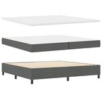 Lit Box Spring vidaXL avec Matelas et LED en Gris Foncé  200x200 cm Tissu