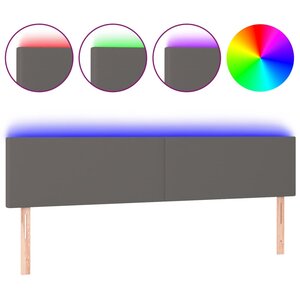 vidaXL Tête de lit à LED Gris 180x5x78/88 cm Similicuir
