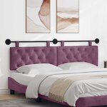 vidaXL Tête de lit suspendue Avec lumière LED Pourpre Velours
