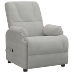 vidaXL Fauteuil inclinable Gris clair Similicuir daim