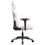 vidaXL Chaise de jeu de massage Blanc et rose Similicuir