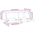 vidaXL Meuble TV mural Chêne Sonoma 98 x 41 x 30 cm Bois d'ingénierie