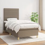 vidaXL Sommier à lattes de lit avec matelas Taupe 80x200 cm Tissu