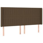 vidaXL Tête de lit avec oreilles Marron foncé 183x16x118/128 cm Tissu