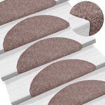 vidaXL Tapis d'escalier auto-adhésifs 15 pièces 56 x 17 x 3 cm Crème Demi-rond