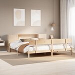 vidaXL Lit bibliothèque sans matelas 200x200 cm bois massif de pin