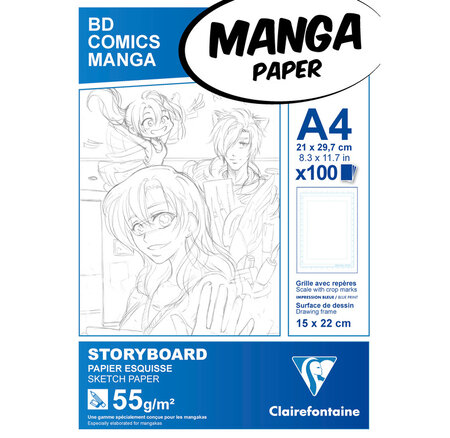 Manga bloc Storyboard A4 100F G.S.55g CLAIREFONTAINE