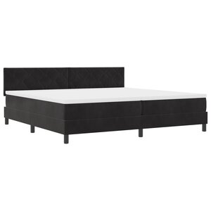 Lit Box Spring vidaXL avec Matelas et LED Noir 200x200 cm Velours